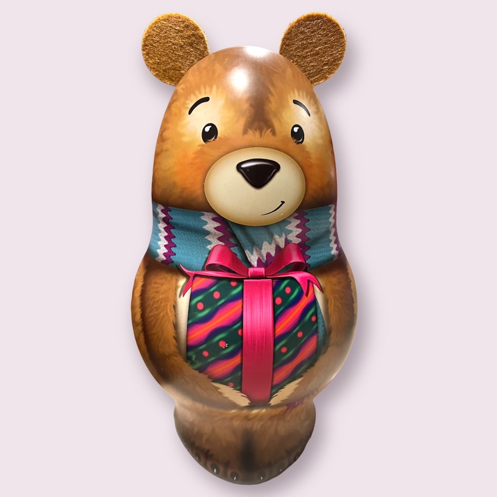 Russell Stover Holiday Bear Container Tin